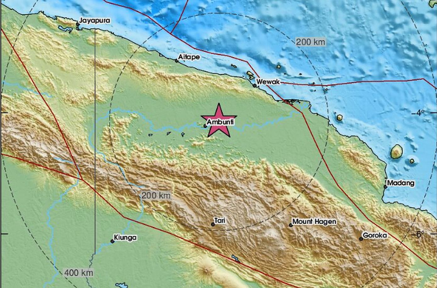Ισχυρός σεισμός στην Παπούα Νέα Γουινέα