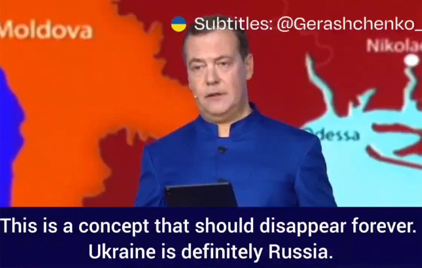 Ο Ντμίτρι Μεντβέντεφ λέει ότι η Ουκρανία ανήκει στη Ρωσία