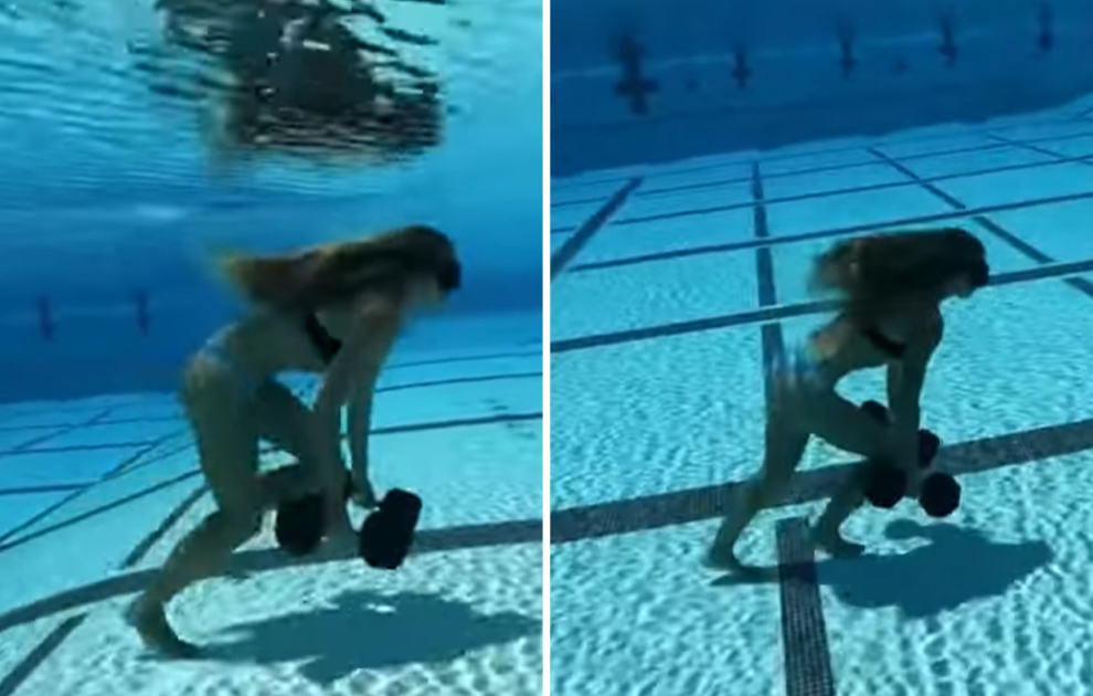 Περπατώντας στον πυθμένα μιας γεμάτης πισίνας απ’ άκρη σ’ άκρη