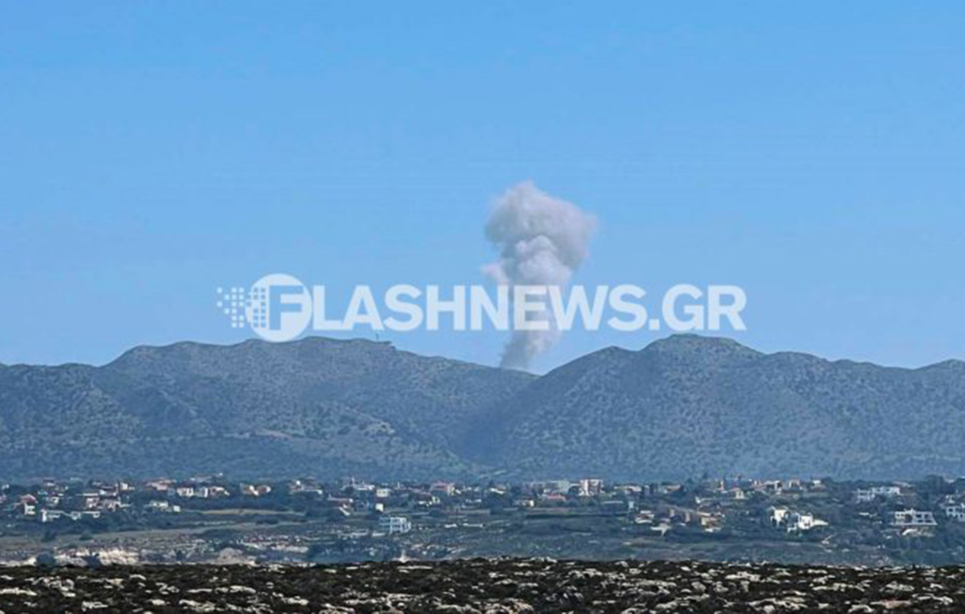 Έκρηξη και «μανιτάρι» καπνού στην Κρήτη προκάλεσε ανησυχία
