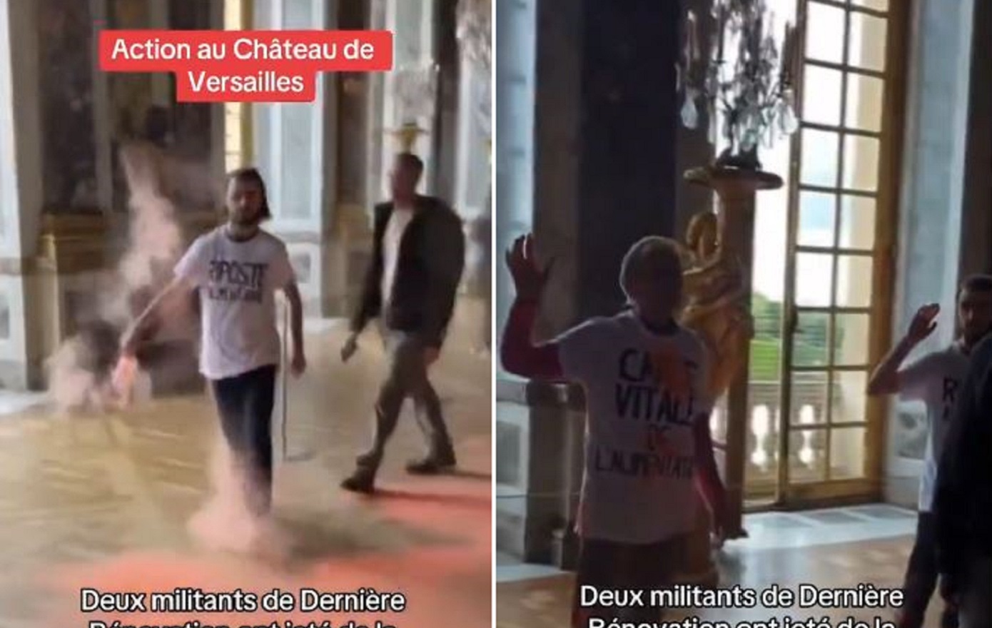Ακτιβιστές πέταξαν πορτοκαλί σκόνη μέσα στις Βερσαλίες – Είχαν ρίξει σούπα στη Μόνα Λίζα