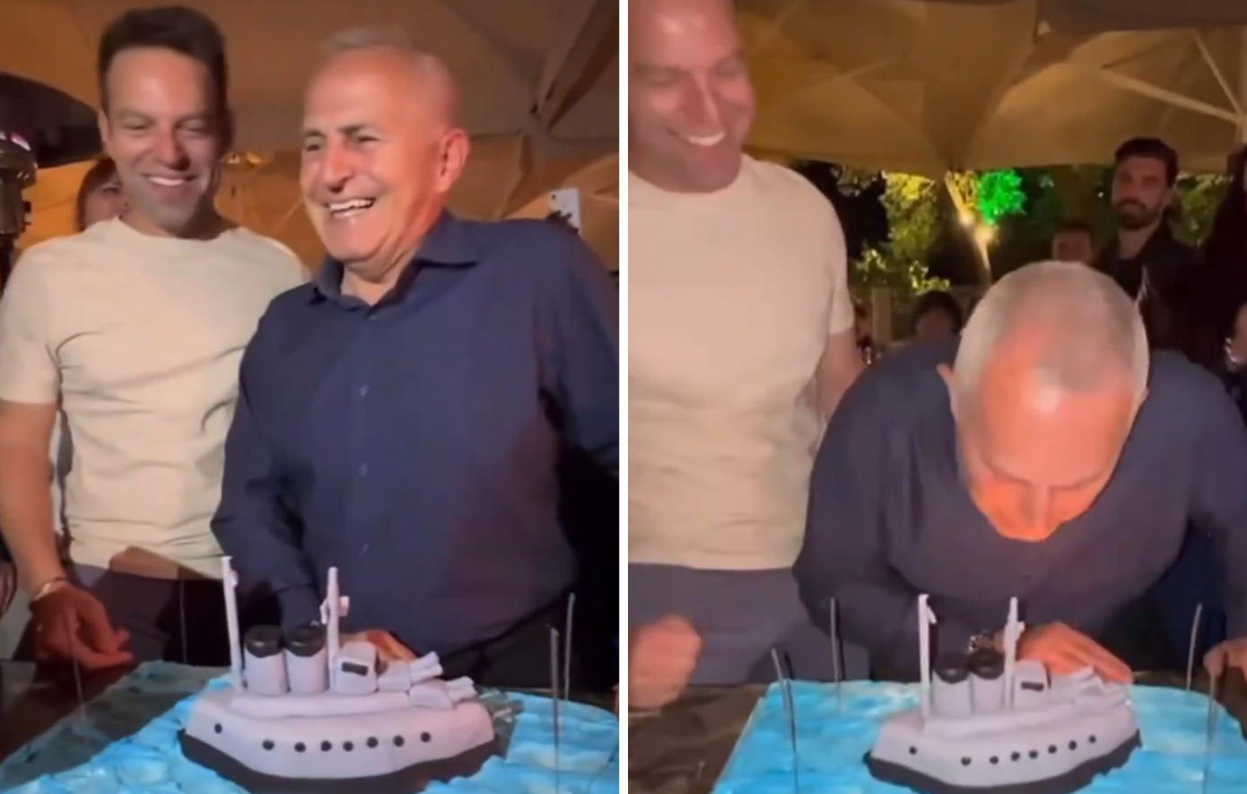 Γενέθλια έκπληξη με τούρτα υποβρύχιο στον ναύαρχο Ευάγγελο Αποστολάκη – Το βίντεο με τον Κασσελάκη