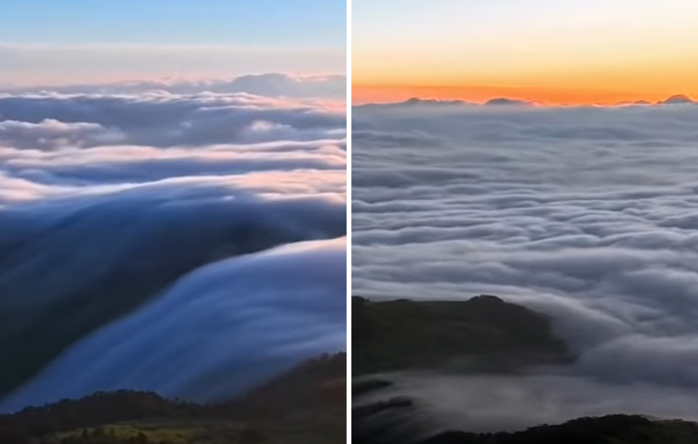 Ο σπάνιος «καταρράκτης» από σύννεφα στην Κίνα που έγινε viral