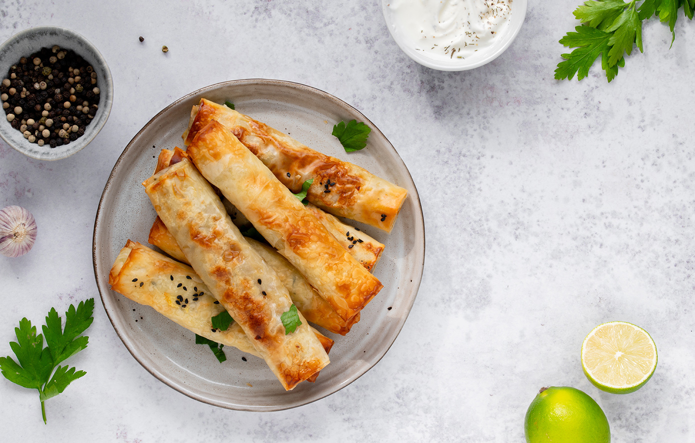 Φλογέρες με σπανάκι και φέτα