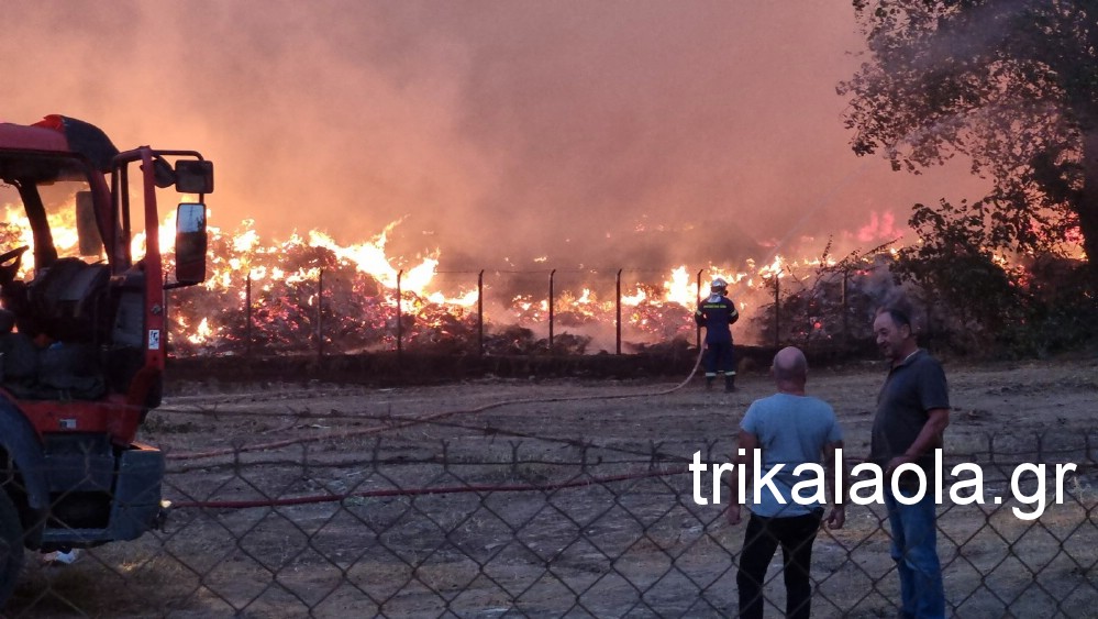Δύσκολή νύχτα στα Τρίκαλα από τη φωτιά σε σταθμό Μεταφόρτωσης Απορριμμάτων