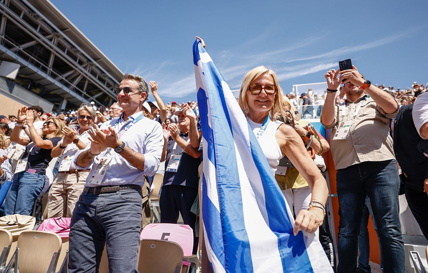 Κυριάκος Μητσοτάκης και Μαρέβα Γκραμπόφσκι παρακολούθησαν τη νίκη της Μαρίας Σάκκαρη