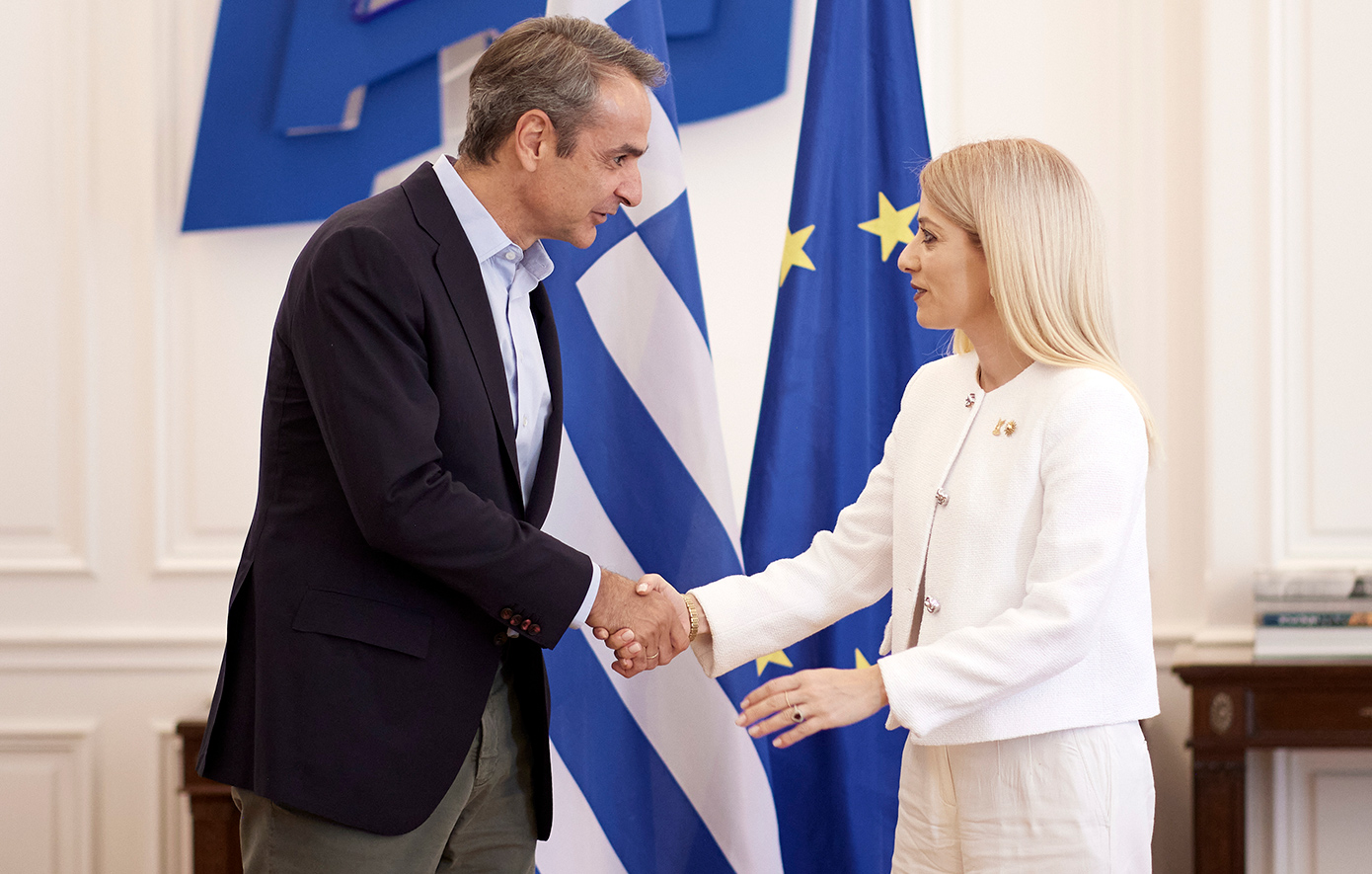Συνάντηση Κυριάκου Μητσοτάκη με την πρόεδρο του ΔΗΣΥ Αννίτα Δημητρίου