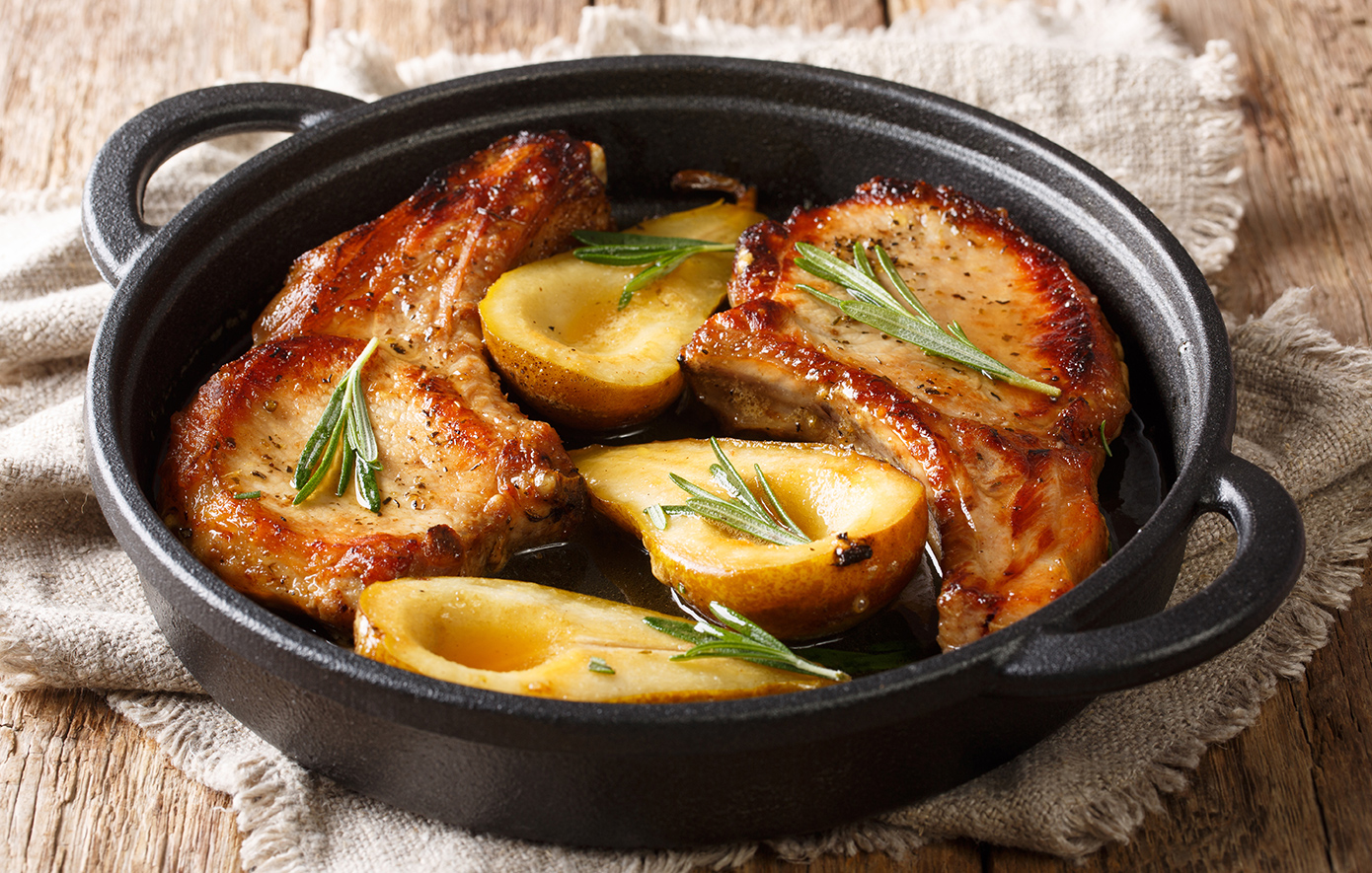 Χοιρινές μπριζόλες με μέλι και σκόρδο