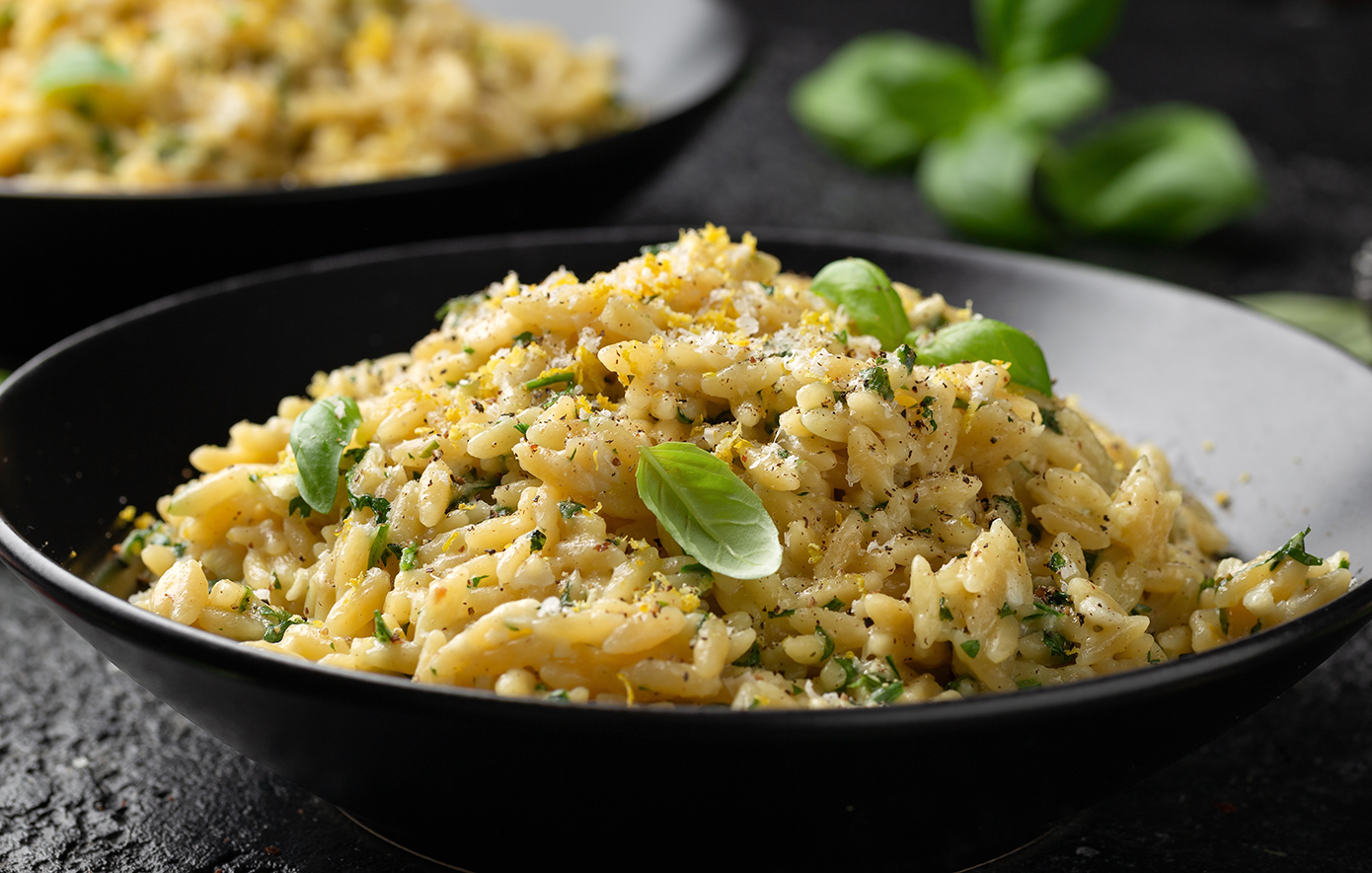 Κριθαρώτο με πράσινα λαχανικά