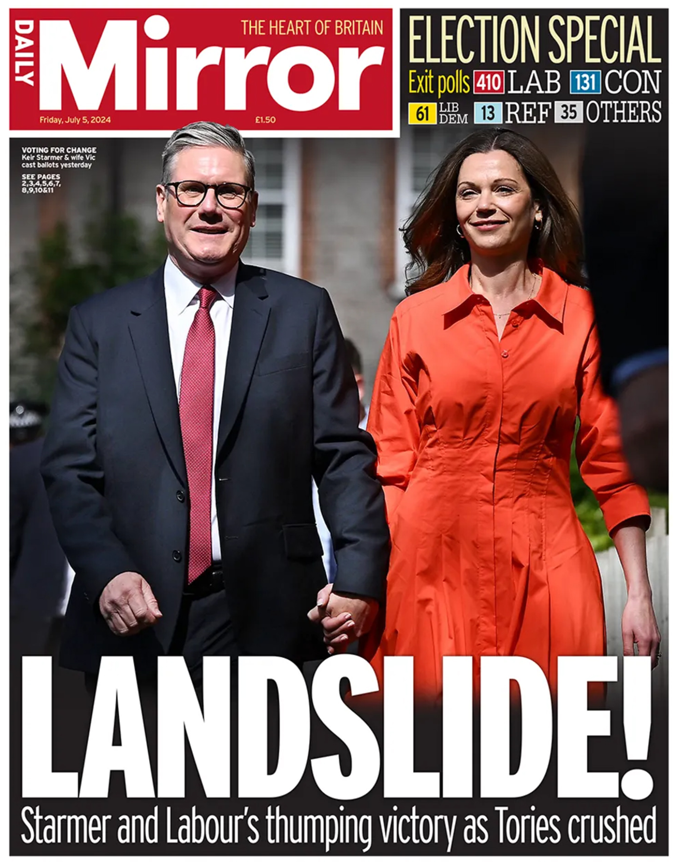 Η σαρωτική νίκη των Εργατικών και του 61χρονου δικηγόρου, Κιρ Στάρμερ, στη Βρετανία, τα πρωτοσέλιδα και τα επόμενα βήματα Η σαρωτική νίκη των Εργατικών και του 61χρονου δικηγόρου, Κιρ Στάρμερ, στη Βρετανία, τα πρωτοσέλιδα και τα επόμενα βήματα