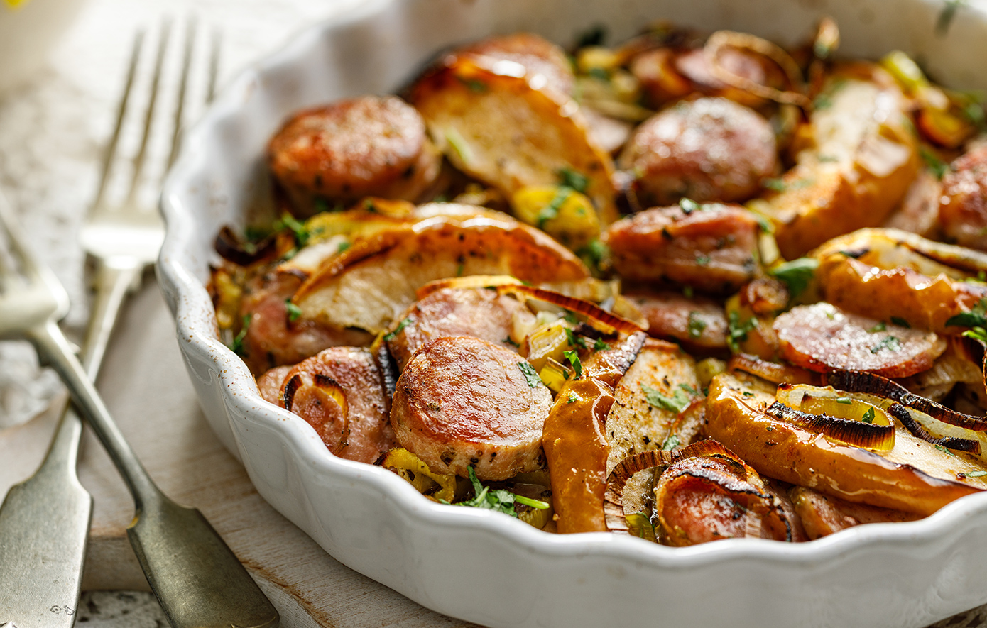 Φρικασέ με λουκάνικα