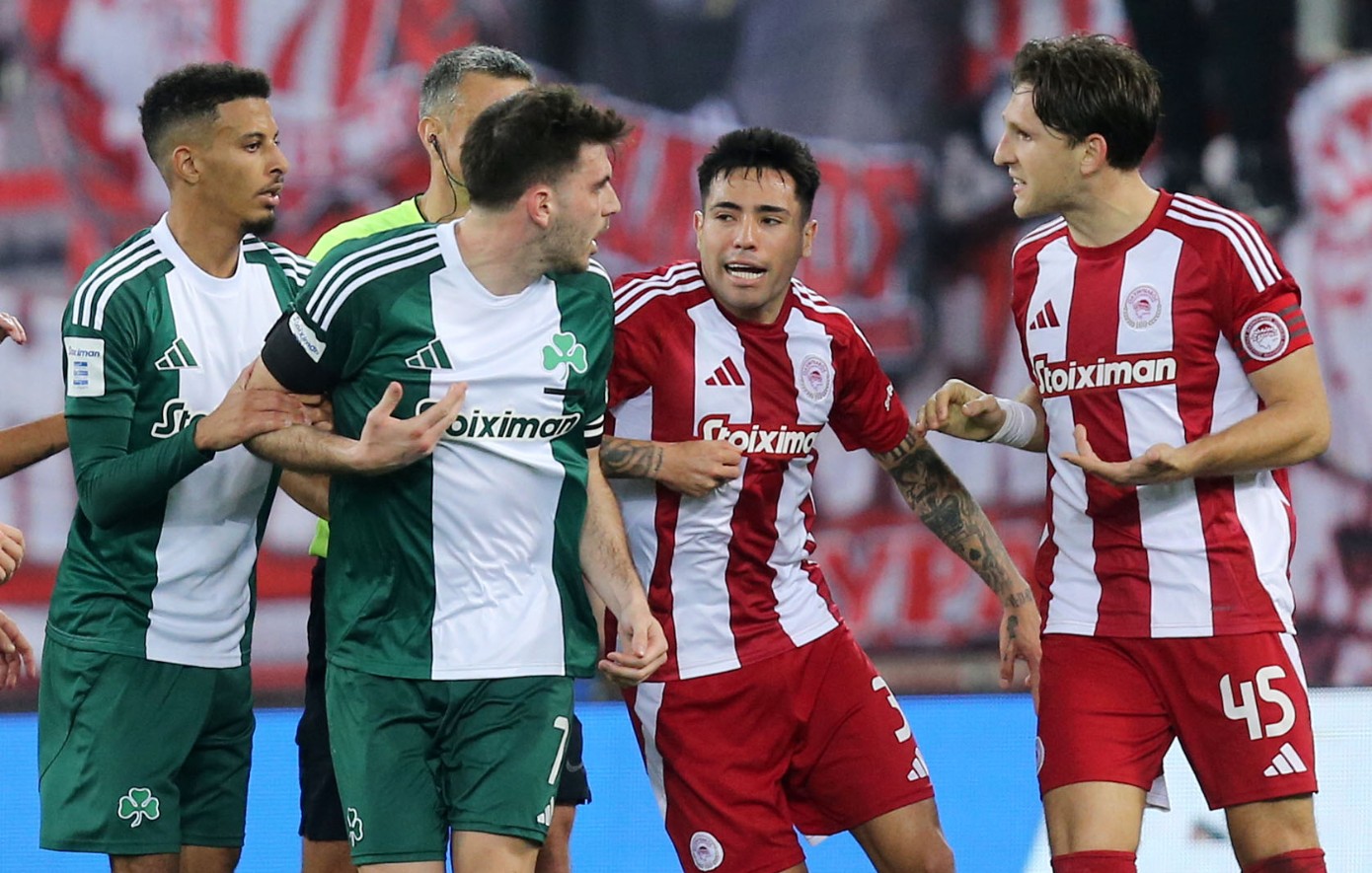 Ολυμπιακός &#8211; Παναθηναϊκός 1-1: Ντέρμπι με ένταση, αποβολές και πέναλτι &#8211; «Ερυθρόλευκο» προβάδισμα και διαμαρτυρίες