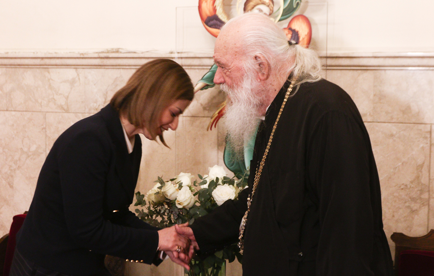 Συνάντηση του Αρχιεπισκόπου Ιερώνυμου με την Ειρήνη Αγαπηδάκη για το πρόγραμμα «Προλαμβάνω»