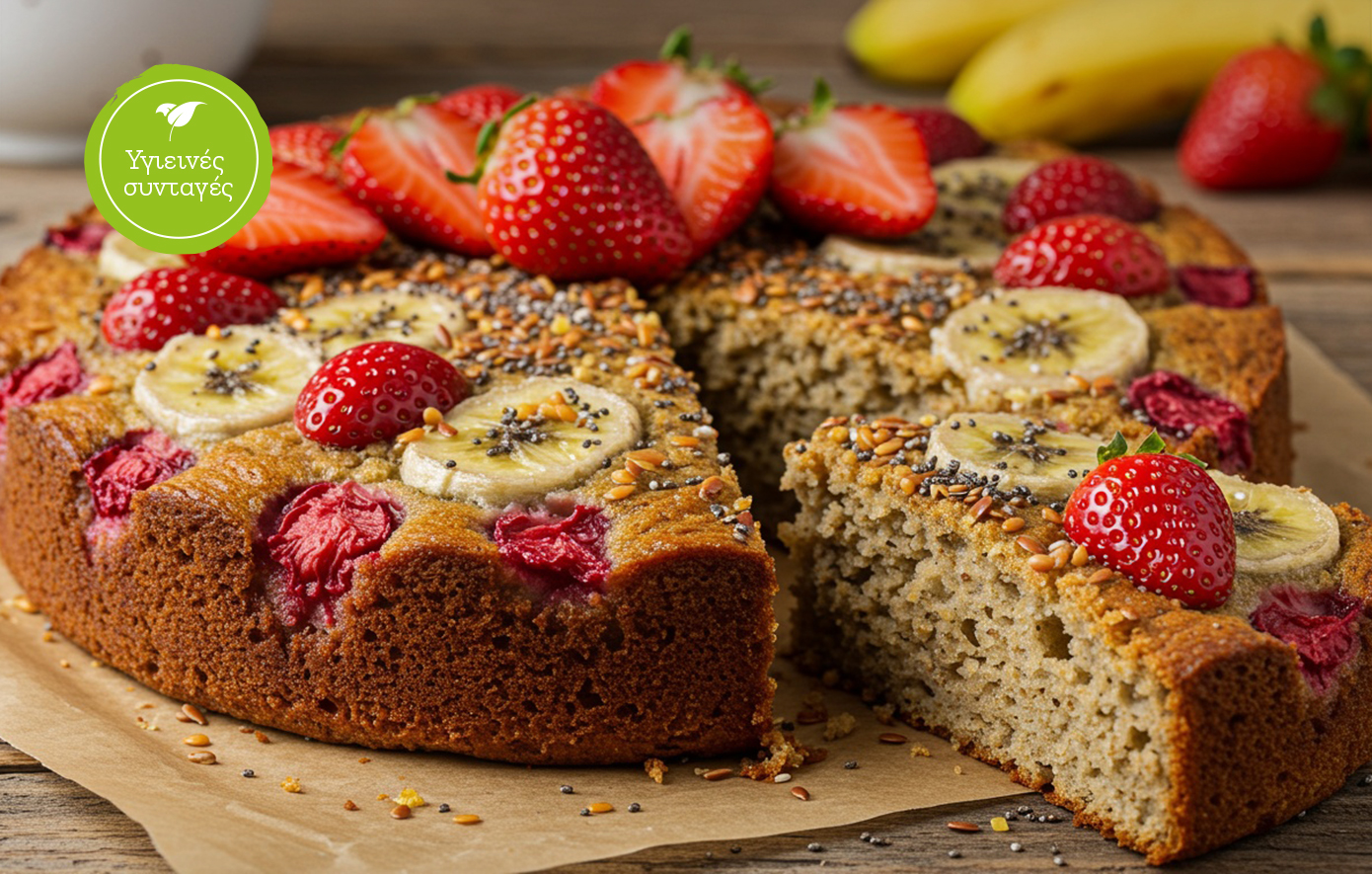 Banana bread με φράουλες