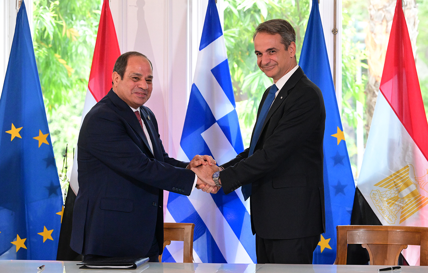Live οι κοινές δηλώσεις Μητσοτάκη και Αλ Σίσι μετά το Ανώτατο Συμβούλιο Συνεργασίας Ελλάδας-Αιγύπτου