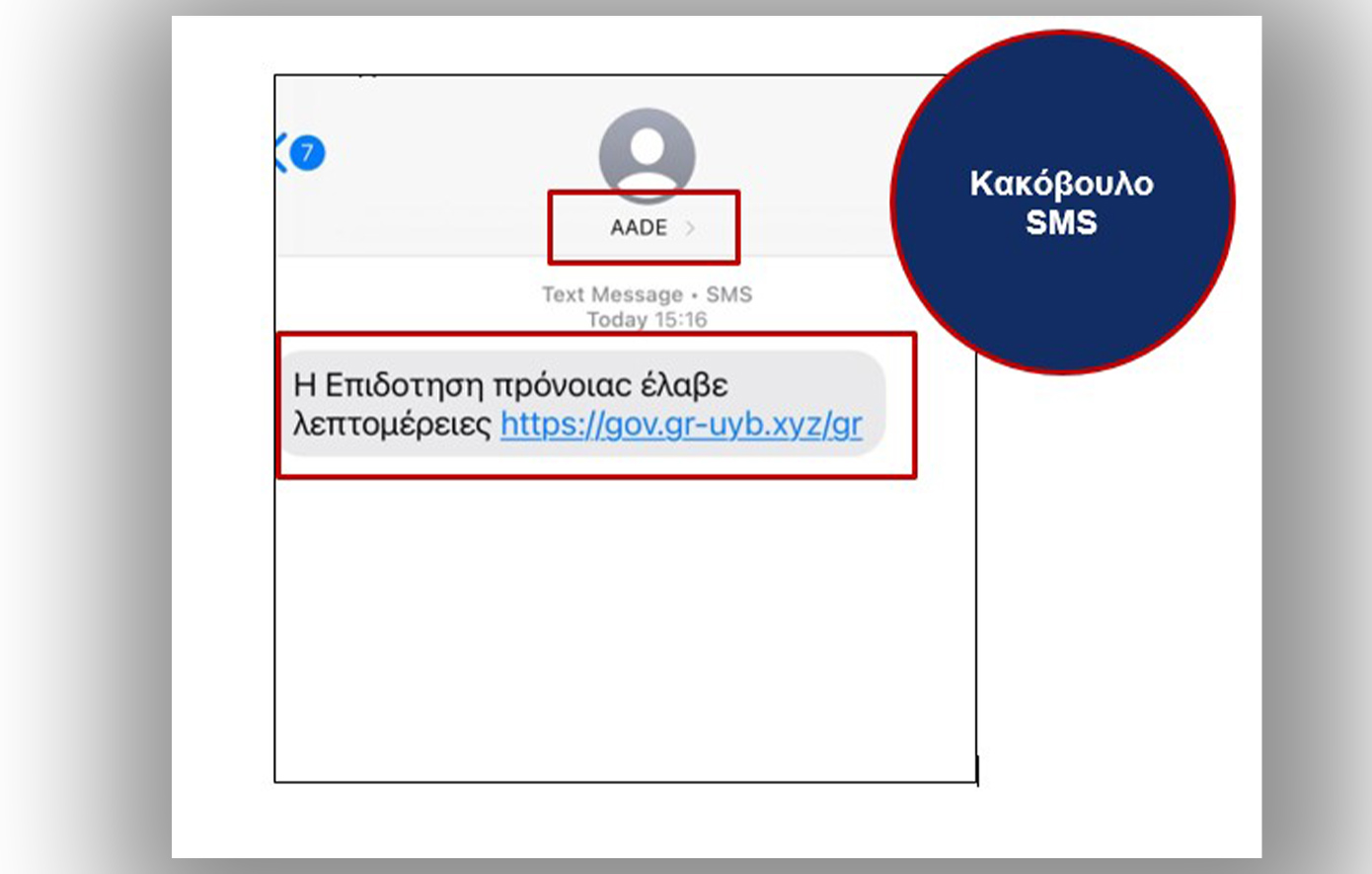 ΑΑΔΕ: Προσοχή στα SMS για δήθεν χορήγηση επιδότησης πρόνοιας