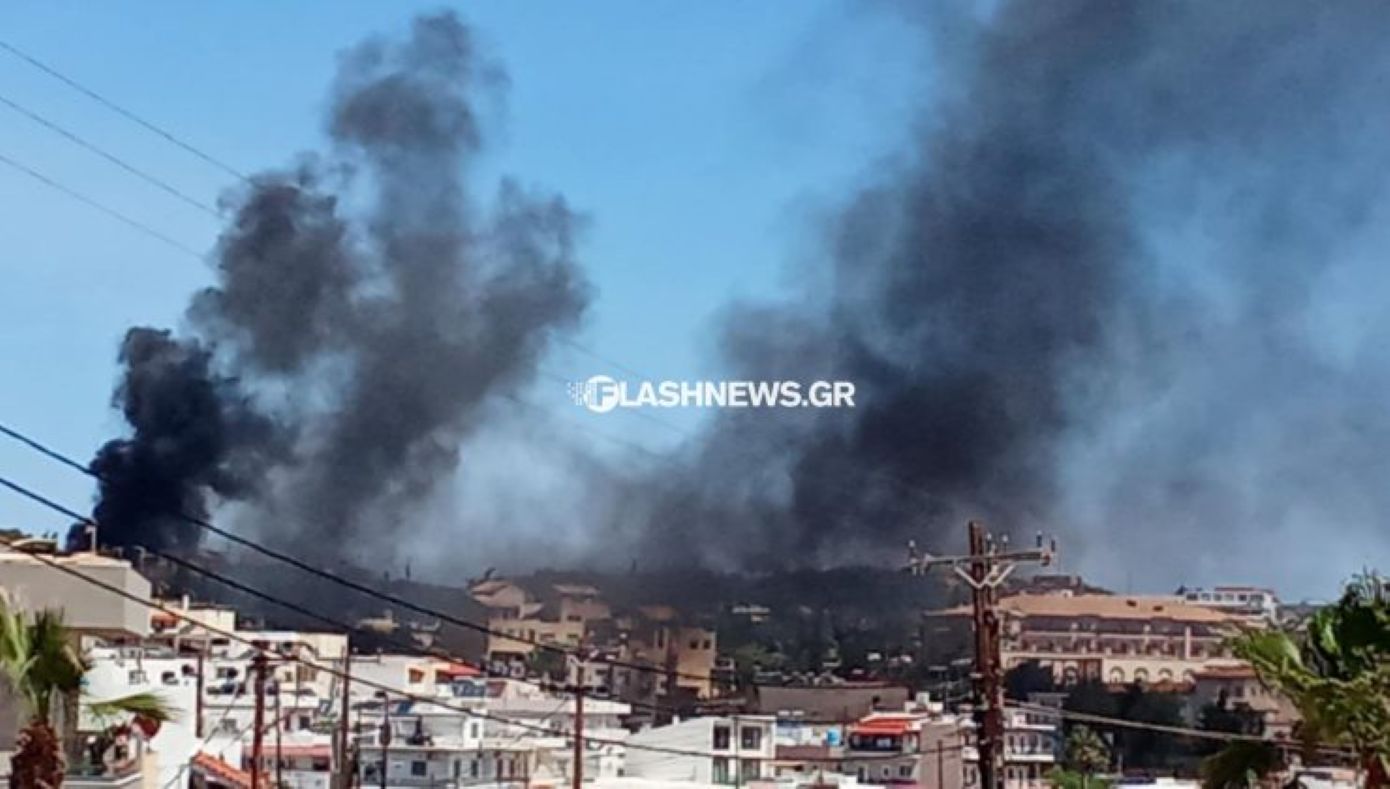 Μεγάλη φωτιά σε ξενοδοχείο της Αγίας Πελαγίας στην Κρήτη
