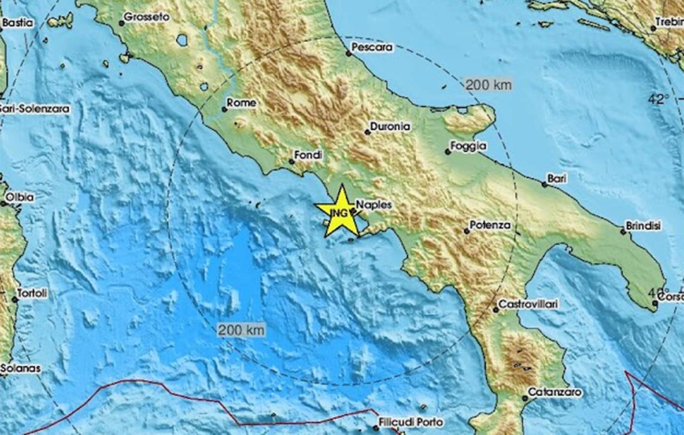 Σεισμός 4,4 βαθμών έξω από τη Νάπολη στην Ιταλία