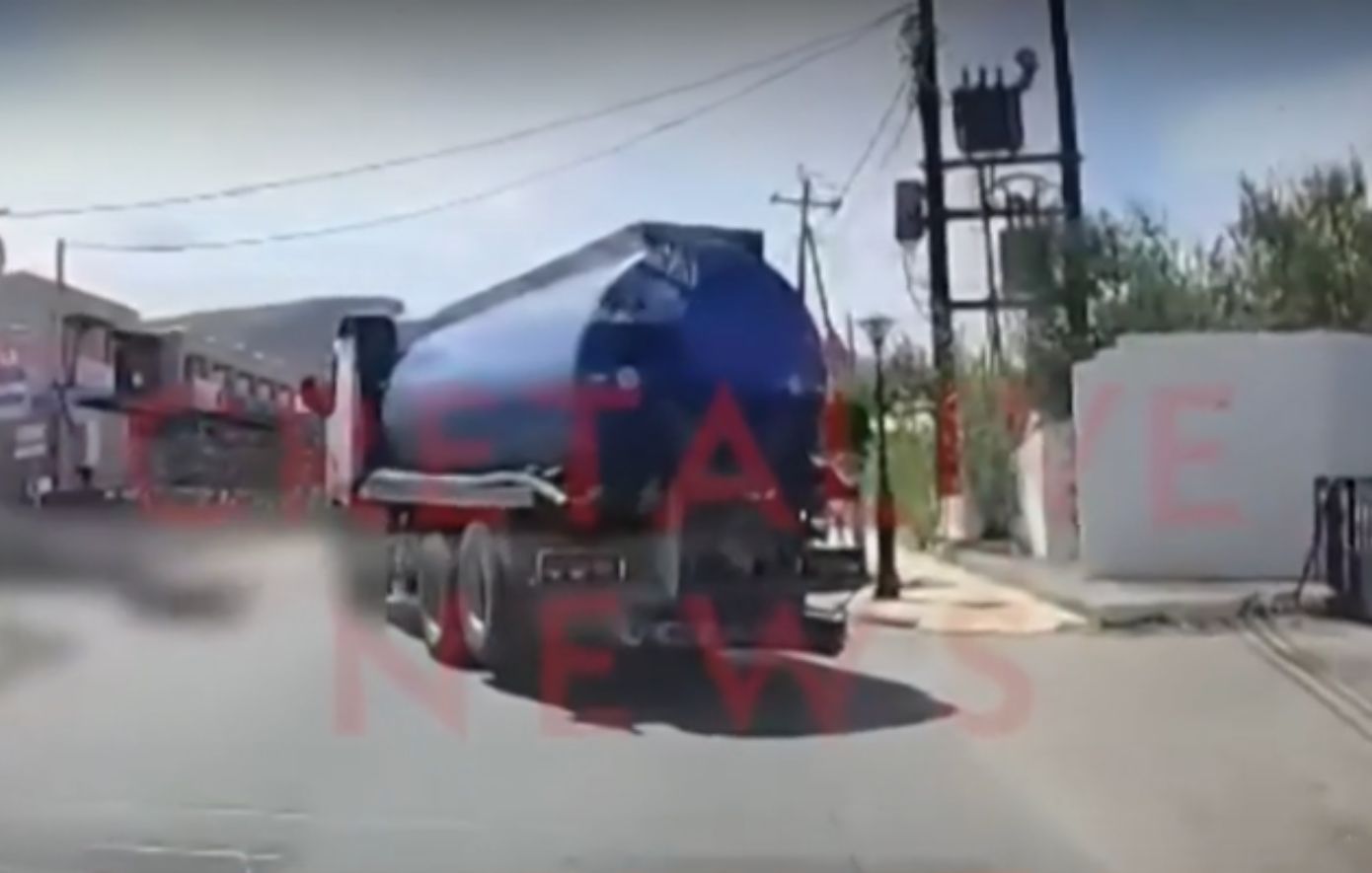 Τροχαίο με βυτιοφόρο στον Άγιο Δημήτριο Κρήτης: Εκσφενδονίστηκε ο αναβάτης του δίκυκλου