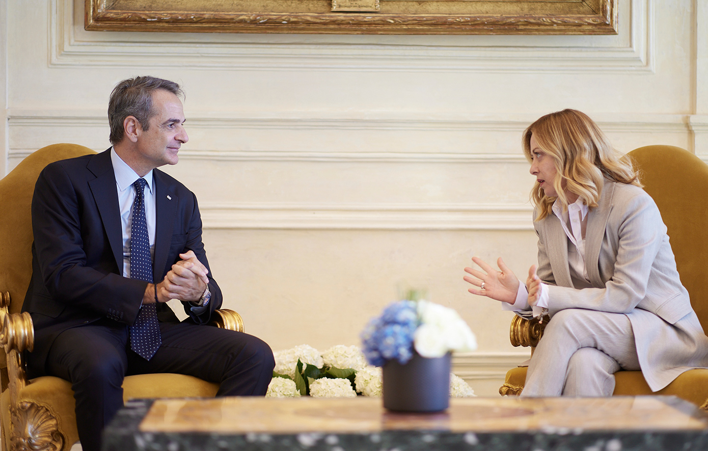 Σε εξέλιξη η συνάντηση Μητσοτάκη-Μελόνι &#8211; Ανταγωνιστικότητα, άμυνα και μεταναστευτικό στο τραπέζι
