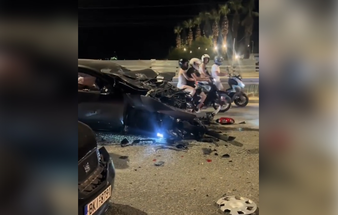Βίντεο από τη σφοδρή καραμπόλα στην Ποσειδώνος με τα 7 αυτοκίνητα