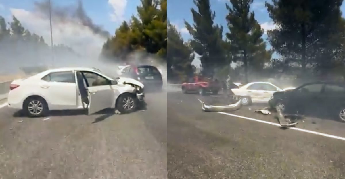 Καραμπόλα στη Λάρισα &#8211; Αυτοκίνητο συγκρούστηκε με πυροσβεστικό όχημα που επιχειρούσε