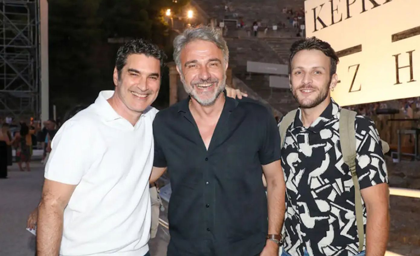 Χριστόφορος Παπακαλιάτης, Φάνης Μουρατίδης και Γιώργος Μπένος στην Επίδαυρο