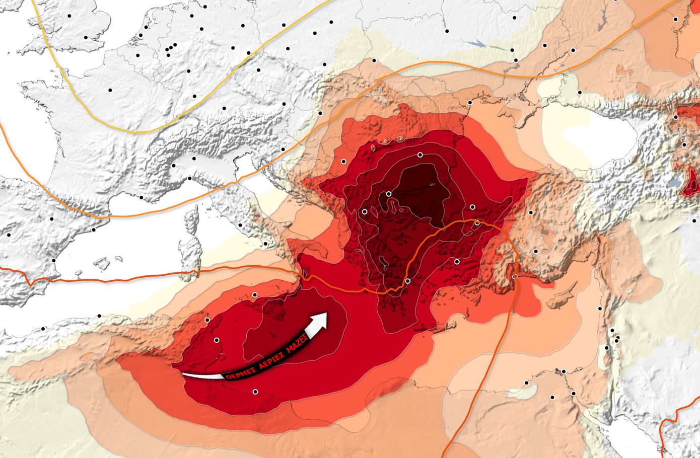 Προειδοποίηση του Meteo για το ισχυρό κύμα καύσωνα με έως και 44°C από τη Δευτέρα μέχρι την Παρασκευή