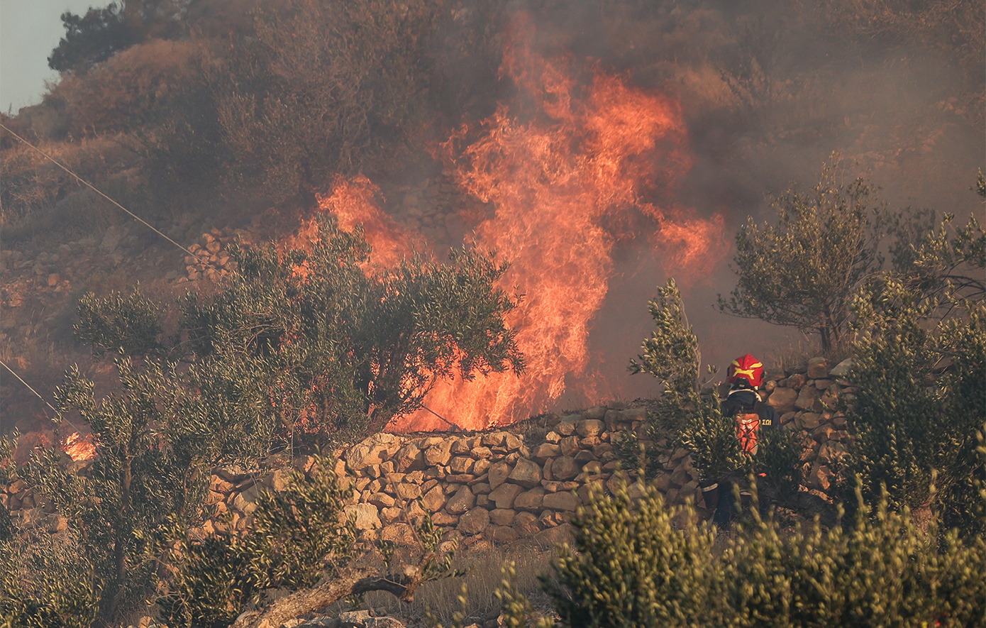 Φωτιά στο Λαγκάδι Σερρών &#8211; Επιχειρούν ενάερια μέσα και 48 πυροσβέστες