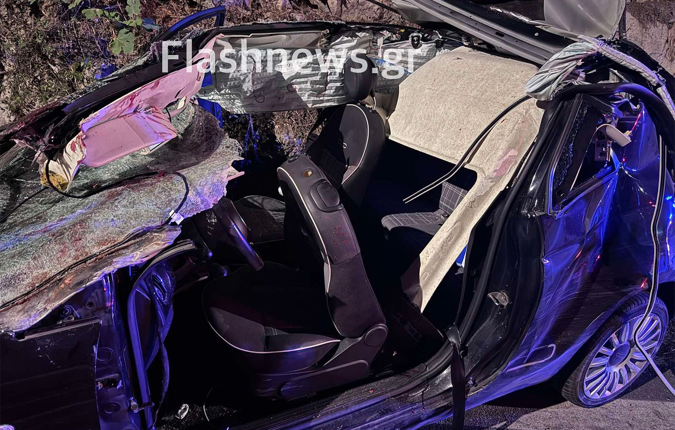 Σοκαριστικές φωτογραφίες μετά από τροχαίο δυστύχημα στα Χανιά