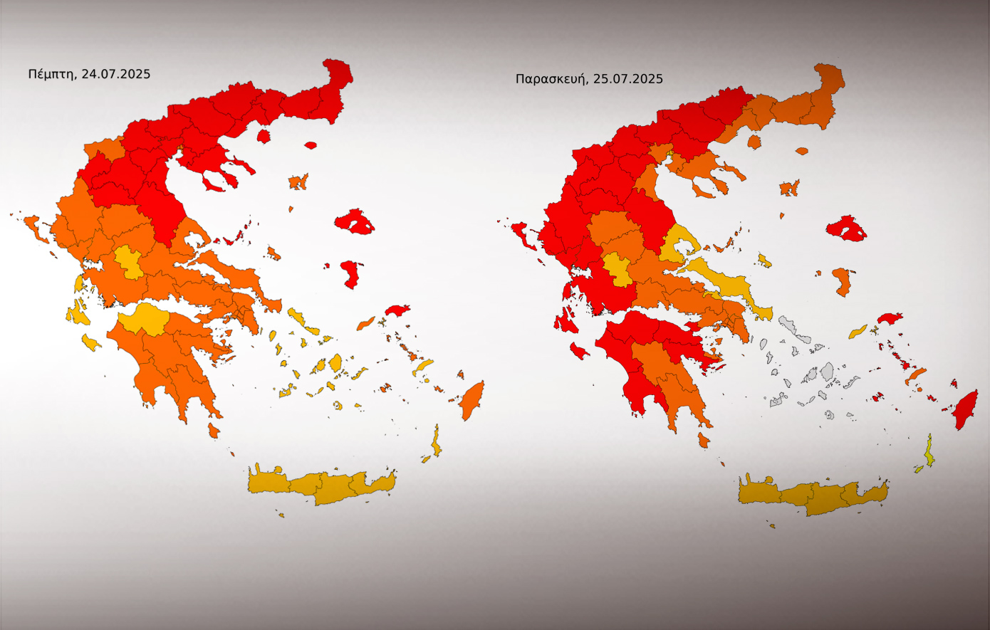 Ο ισχυρός καύσωνας σήμανε heat alarm: Έως και 44 °C η θερμοκρασία, δύσκολη ημέρα η Παρασκευή – Δείτε χάρτες
