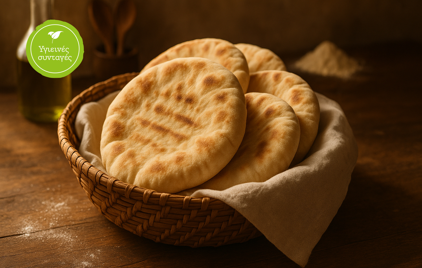 Αφράτες πίτες για σουβλάκι με αλεύρι Ζέας