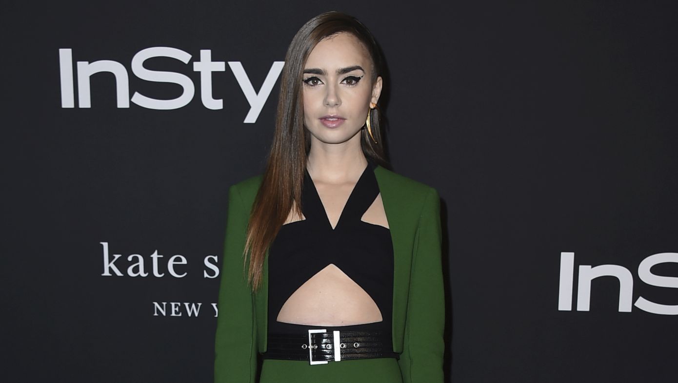 H Lily Collins φόρεσε μια εκπληκτική δημιουργία Mary Katrantzou στο «Εmily in Paris»