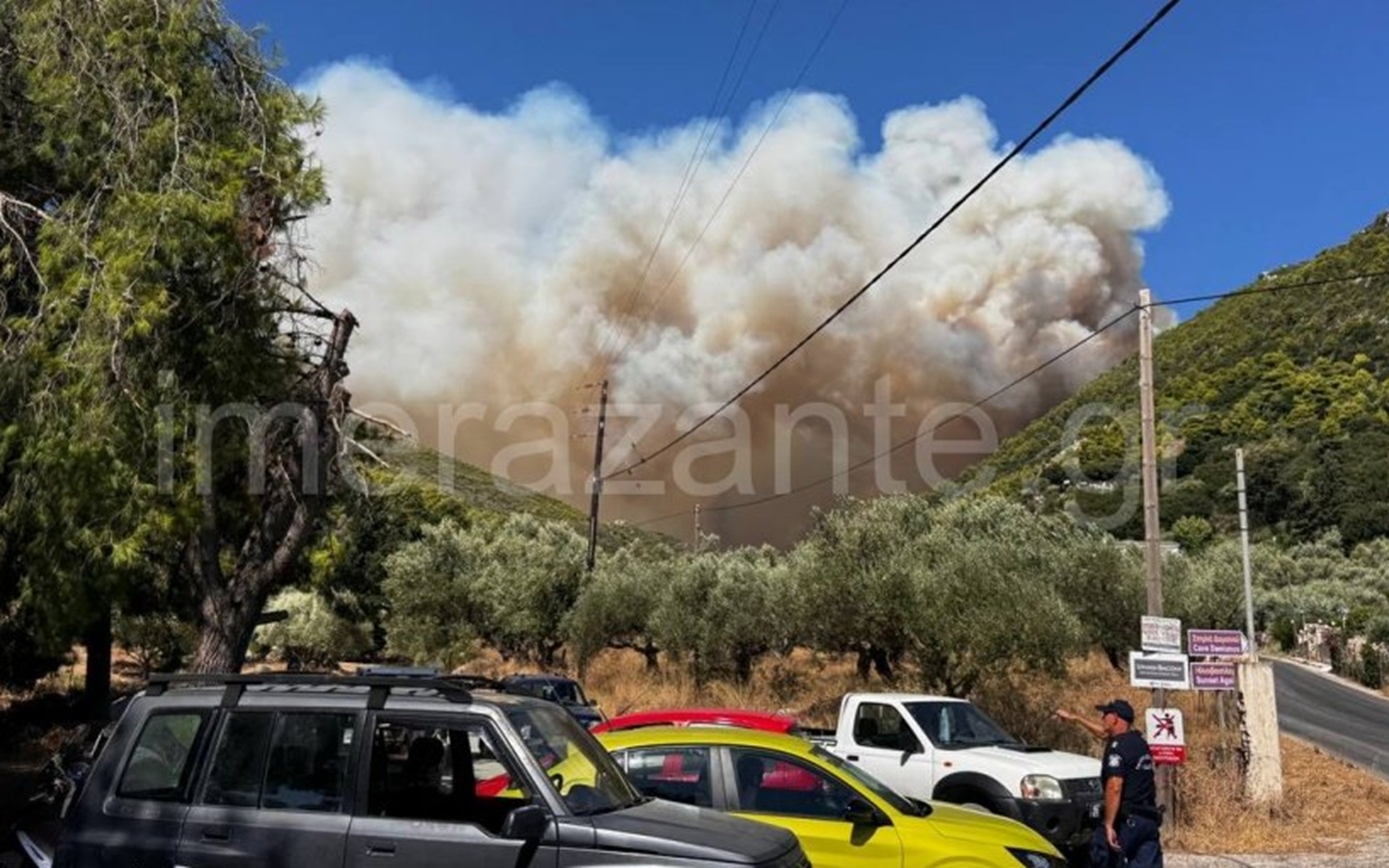 Ανεξέλεγκτη η φωτιά στην Ζάκυνθο &#8211; Μάχη με τις φλόγες και σε Πρέβεζα, Άρτα και Φωκίδα &#8211; Εκδόθηκαν μηνύματα 112, εκκενώθηκαν οικισμοί