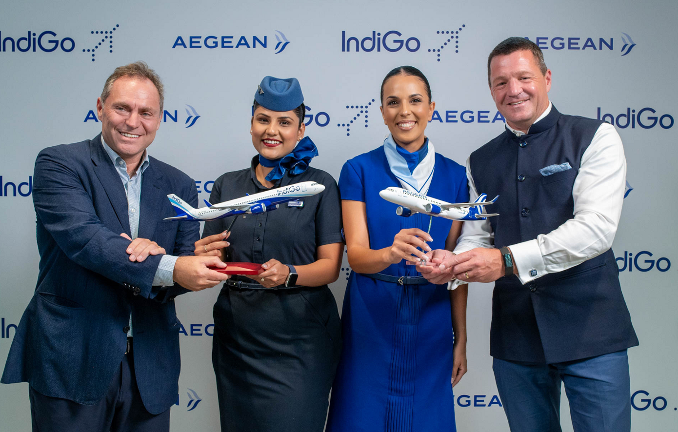 Μνημόνιο Συνεργασίας AEGEAN και IndiGo και AEGEAN για πτήσεις κοινού κωδικού