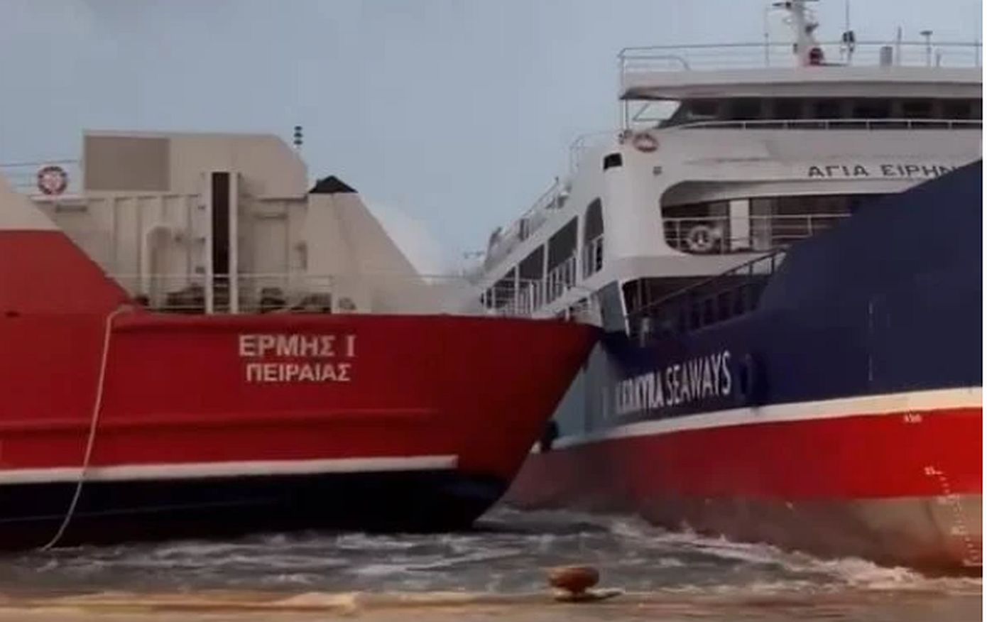 Έσπασαν οι κάβοι και συγκρούστηκαν δύο πλοία στο λιμάνι της Ηγουμενίτσας