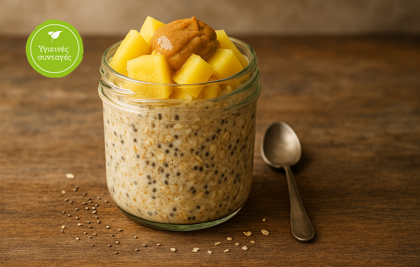 Overnight oatmeal με φρέσκο ανανά