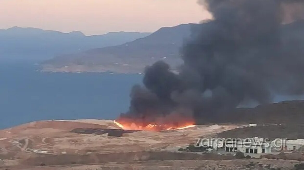 Φωτιά κοντά σε εργοστάσιο ανακύκλωσης στο Ακρωτήρι Χανίων &#8211; Κινητοποιήθηκαν ισχυρές πυροσβεστικές δυνάμεις