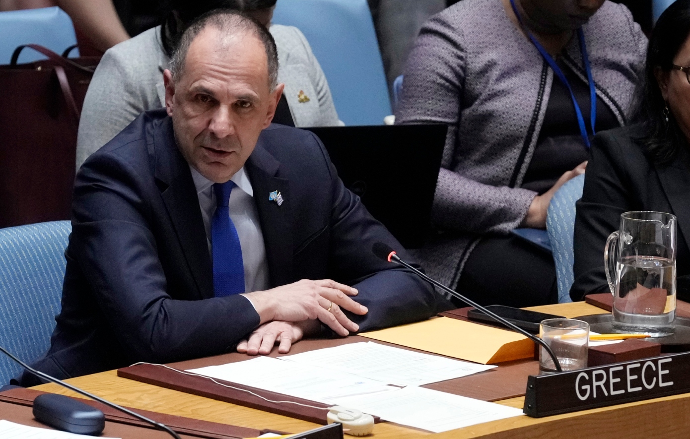 Γεραπετρίτης στο συμβούλιο ασφαλείας του ΟΗΕ: Η Ρωσία να σταματήσει τις παράνομες ενέργειες