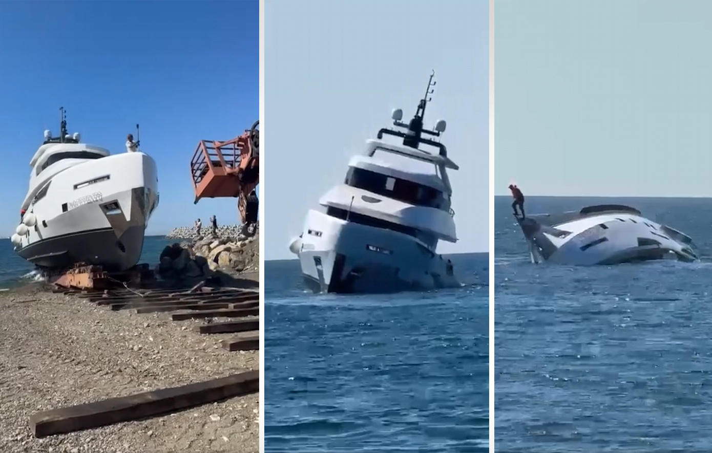 Ένα εκατομμύριο δολάρια κόστιζε το ολοκαίνουργιο γιοτ που βυθίστηκε λίγα λεπτά μετά την καθέλκυσή του – Το πλήρωμα πήδηξε στη θάλασσα