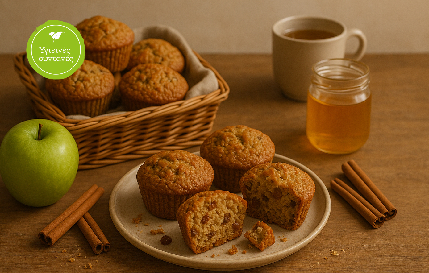 Muffins μήλο &amp; κανέλα