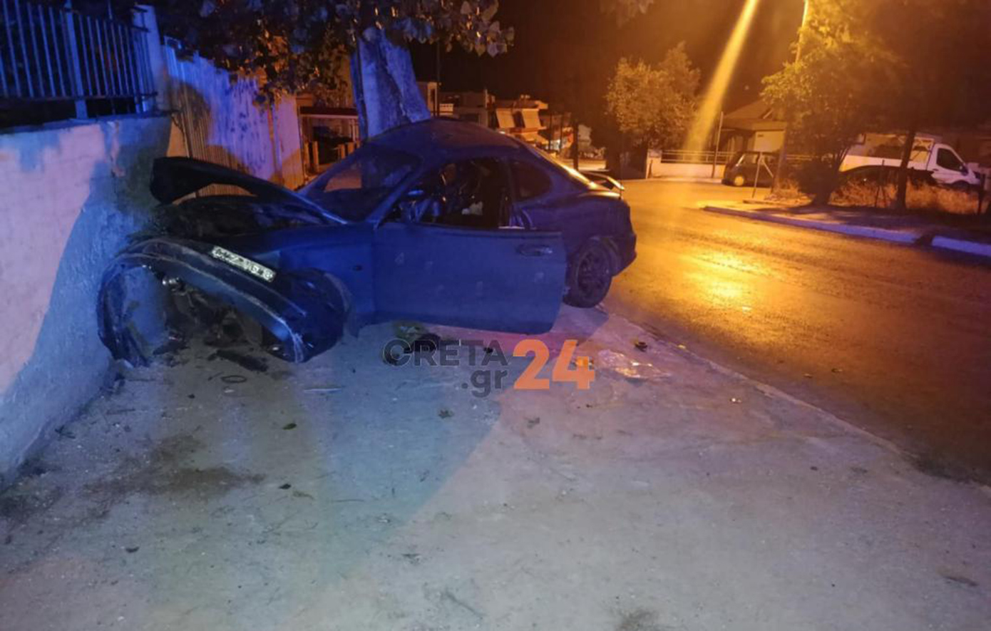 Οδηγός στα Χανιά έχασε τον έλεγχο του αυτοκινήτου του και έπεσε πάνω σε τοίχο