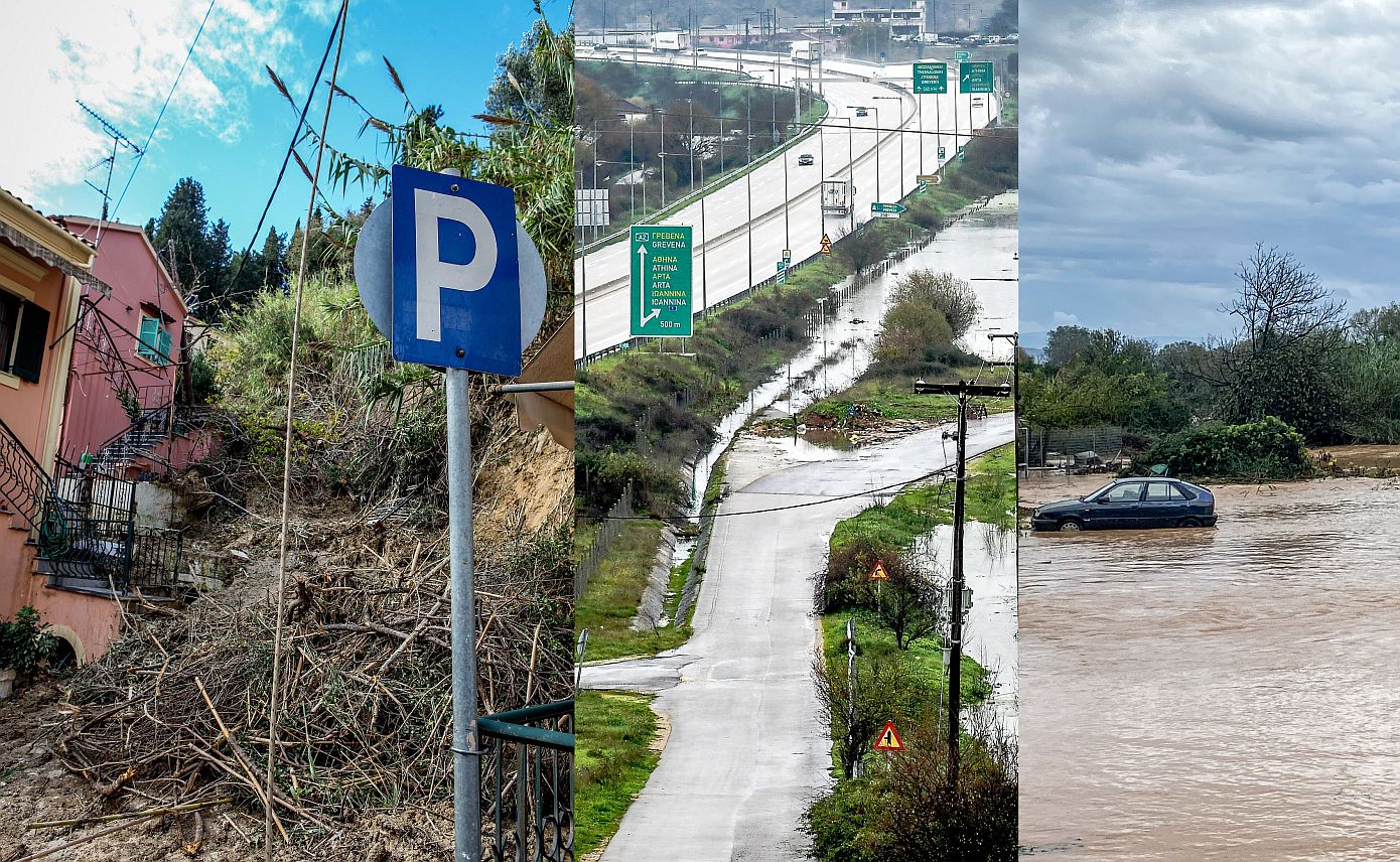 Σαρωτικό το πέρασμα της κακοκαιρίας από τη Δυτική Ελλάδα: Πλημμύρισαν σπίτια και καταστράφηκαν δρόμοι από τις κατολισθήσεις