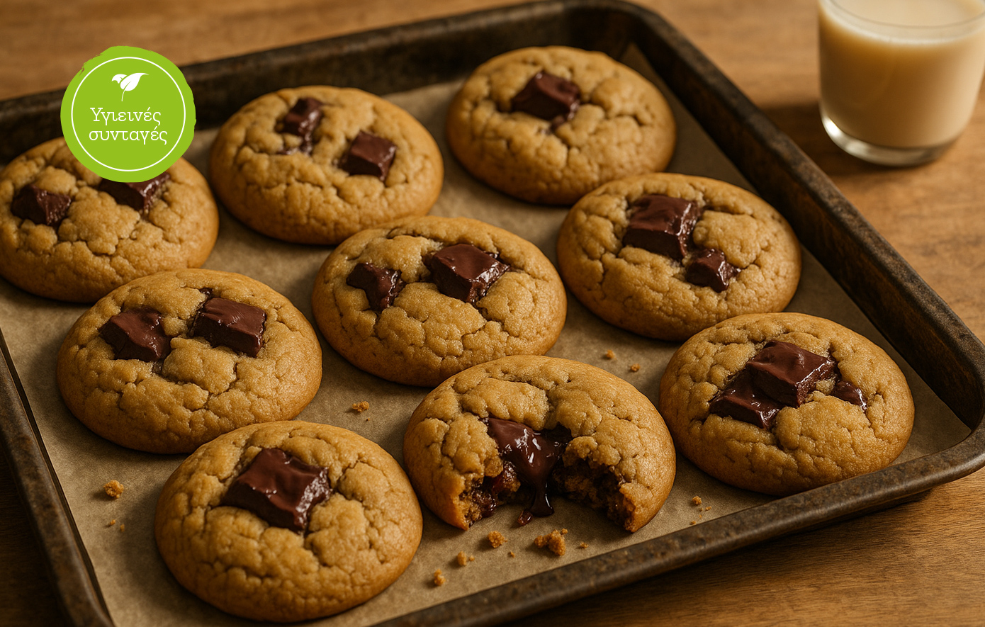 Soft cookies με ταχίνι &amp; μαύρη σοκολάτα