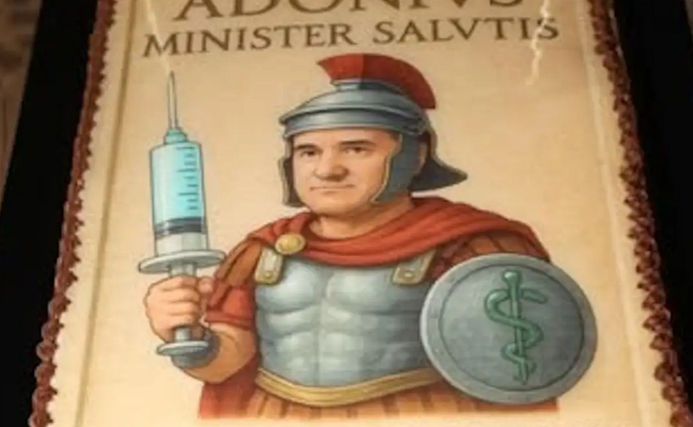 Άδωνις Γεωργιάδης: Η τούρτα της Ευγενίας Μανωλίδου για τα γενέθλιά του και το «Veni, Vidi, Vaccinavi»