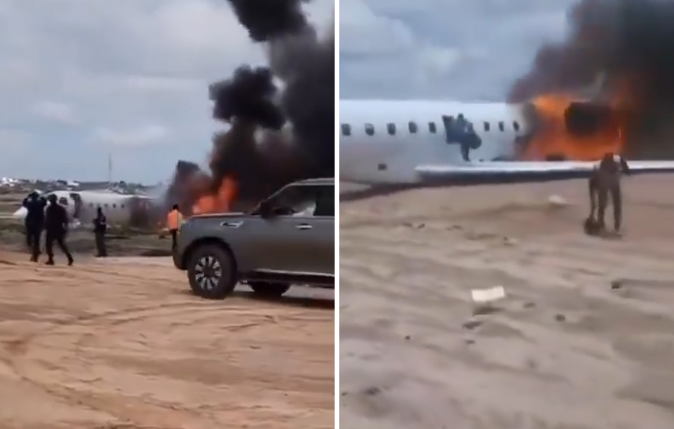 Ξέφυγε από τον διάδρομο το αεροπλάνο που μετέφερε υπουργό του Κονγκό &#8211; Τυλίχθηκε στις φλόγες, σώθηκαν οι επιβάτες