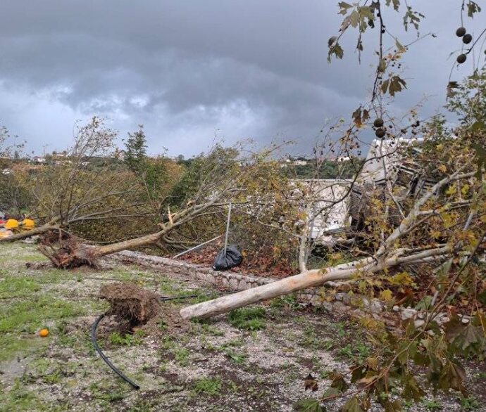 Εκτεταμένες ζημιές στη Μεσσηνία λόγω της κακοκαιρίας Adel &#8211; Ανεμοστρόβιλος χτύπησε τη Φοινικούντα