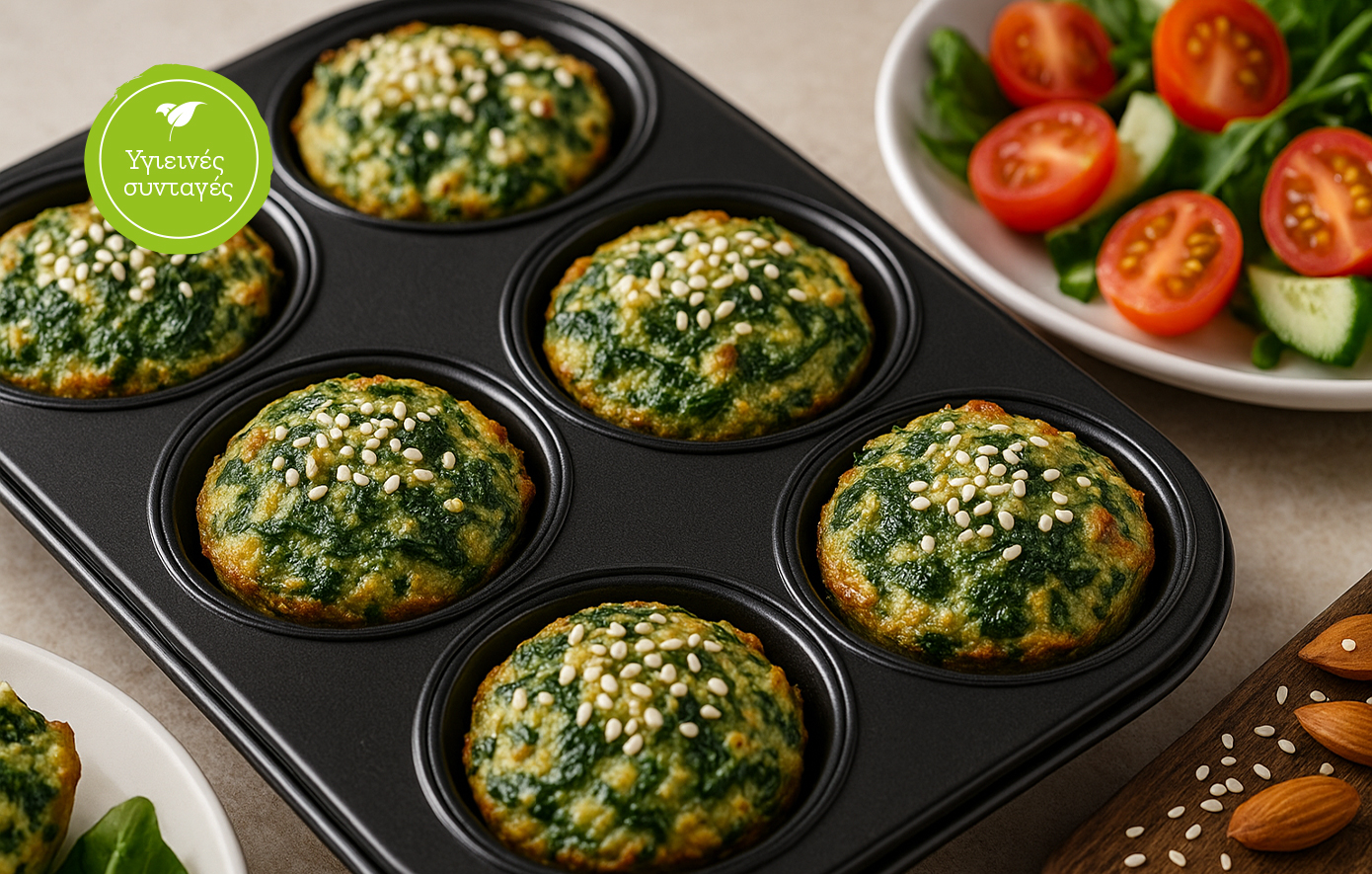 Μίνι σπανακοπιτάκια χωρίς φύλλο