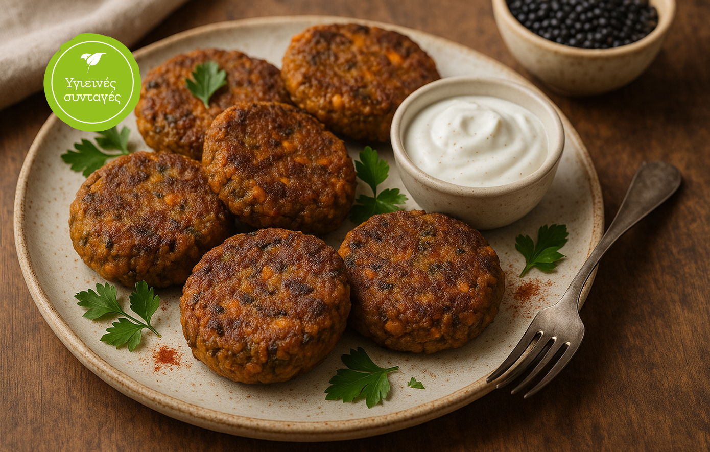 Μπιφτέκια από φακές beluga