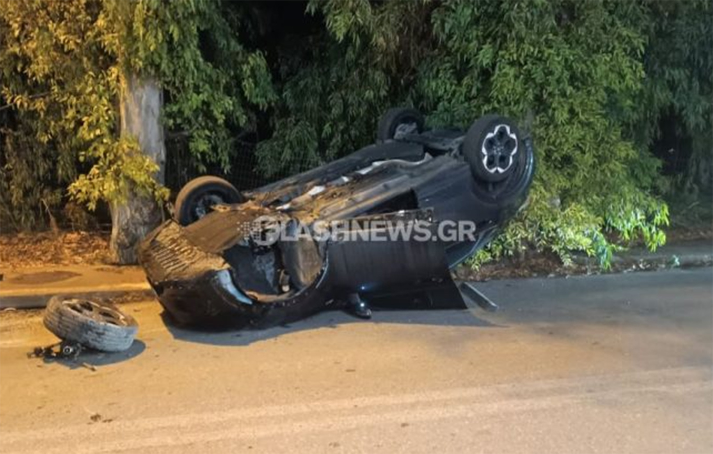 Απίστευτο τροχαίο στα Χανιά: Προσέκρουσε σε ρίζες ευκαλύπτου και τούμπαρε το αμάξι